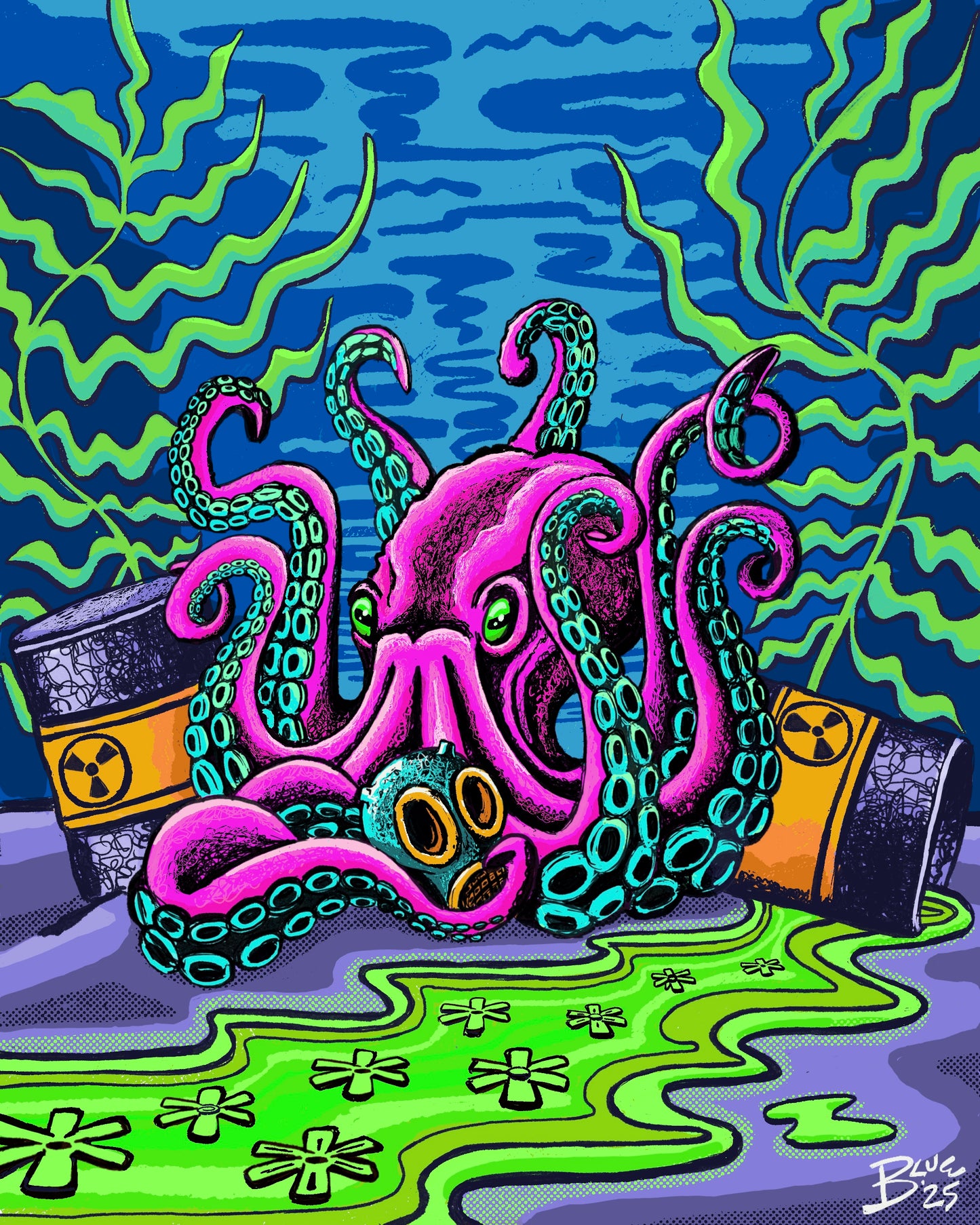 Octopus's Atomic Garden - Holographic Print